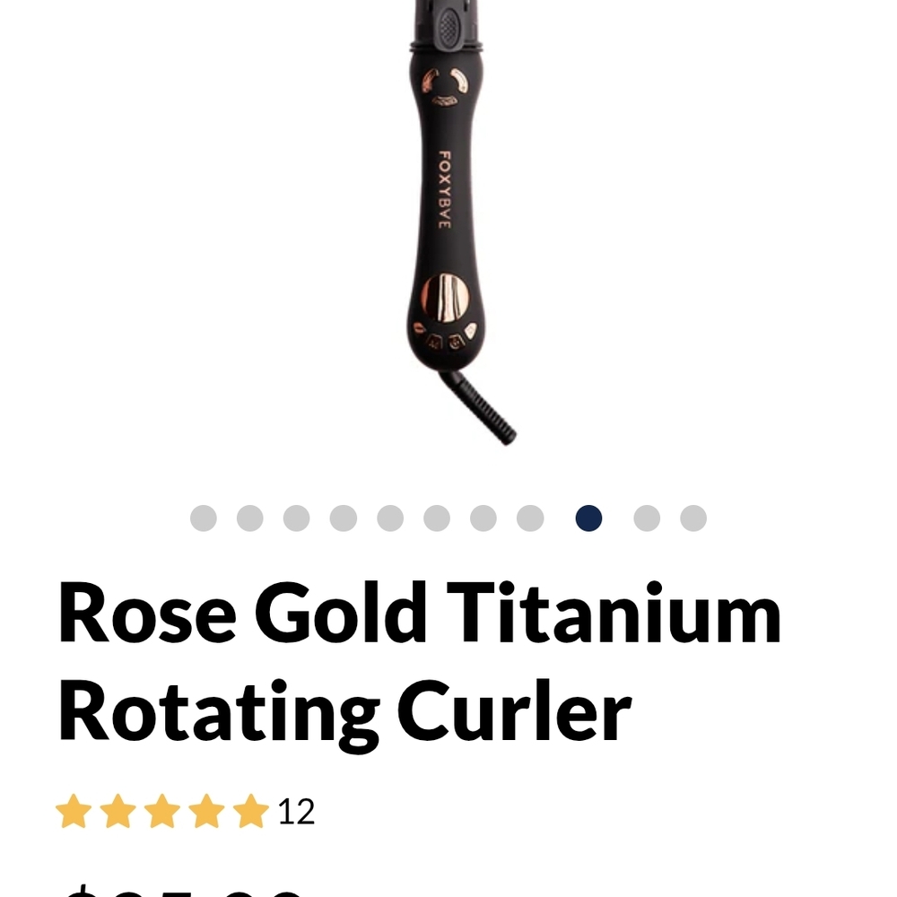 Black and Rose Gold Rotating Curler